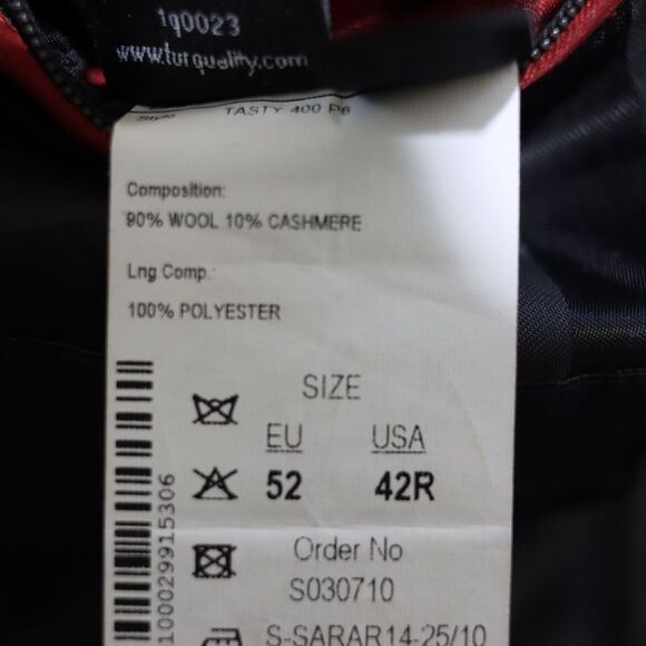 Sarar Black Wool Cashmere Convertible Mens Coat 42R Tailored Zipper Blazer Overc - Picture 16 of 16